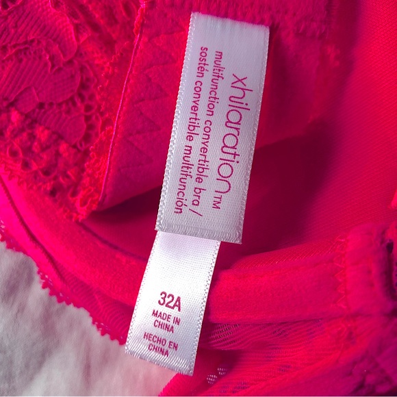 NWOT neon pink lace adjustable strap bra 32A - Picture 6 of 9